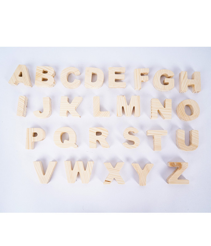 Educational Wooden Small Size Alphabets (A to Z ) Uppercase letters. (26 Pieces) Learning and Stacking Toy